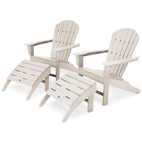 POLYWOOD South Beach 4 Piece Adirondack Set Reviews Wayfair   South Beach 4 Piece Adirondack Set 